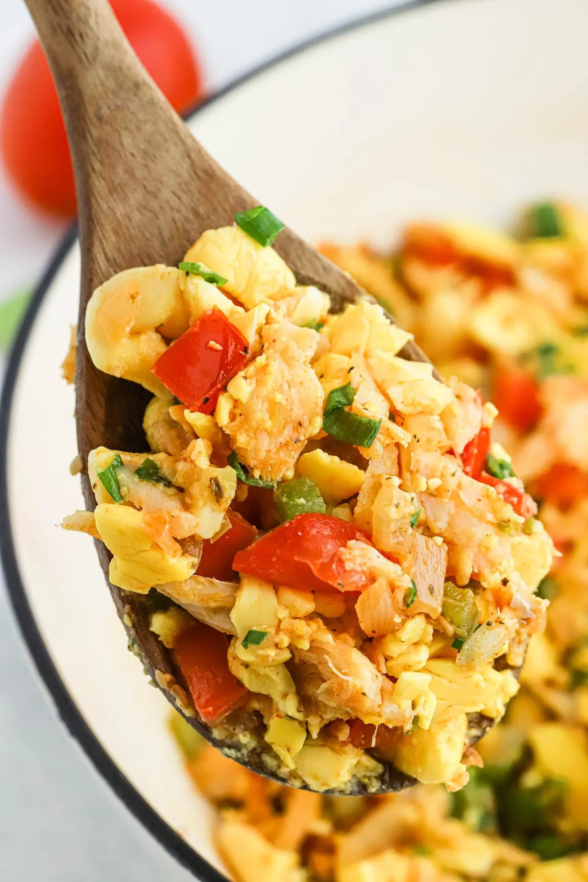 A spoonful of Ackee and Saltfish